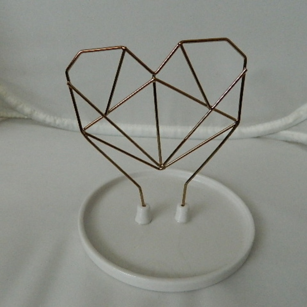 COXET Wire Heart Ceramic Jewelry Dish/Holder
